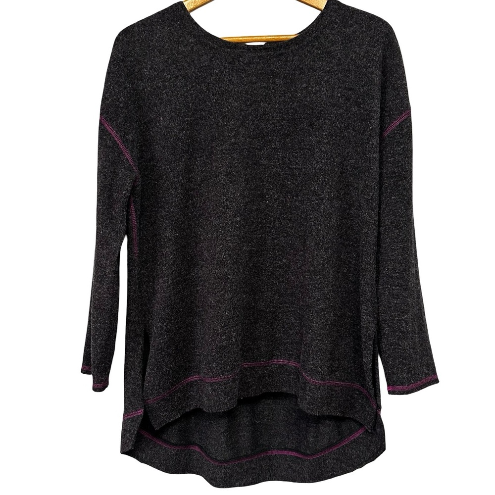 Natural Life Gray Knit Sweater Size Small Oversized Boho Pullover Blouse Top